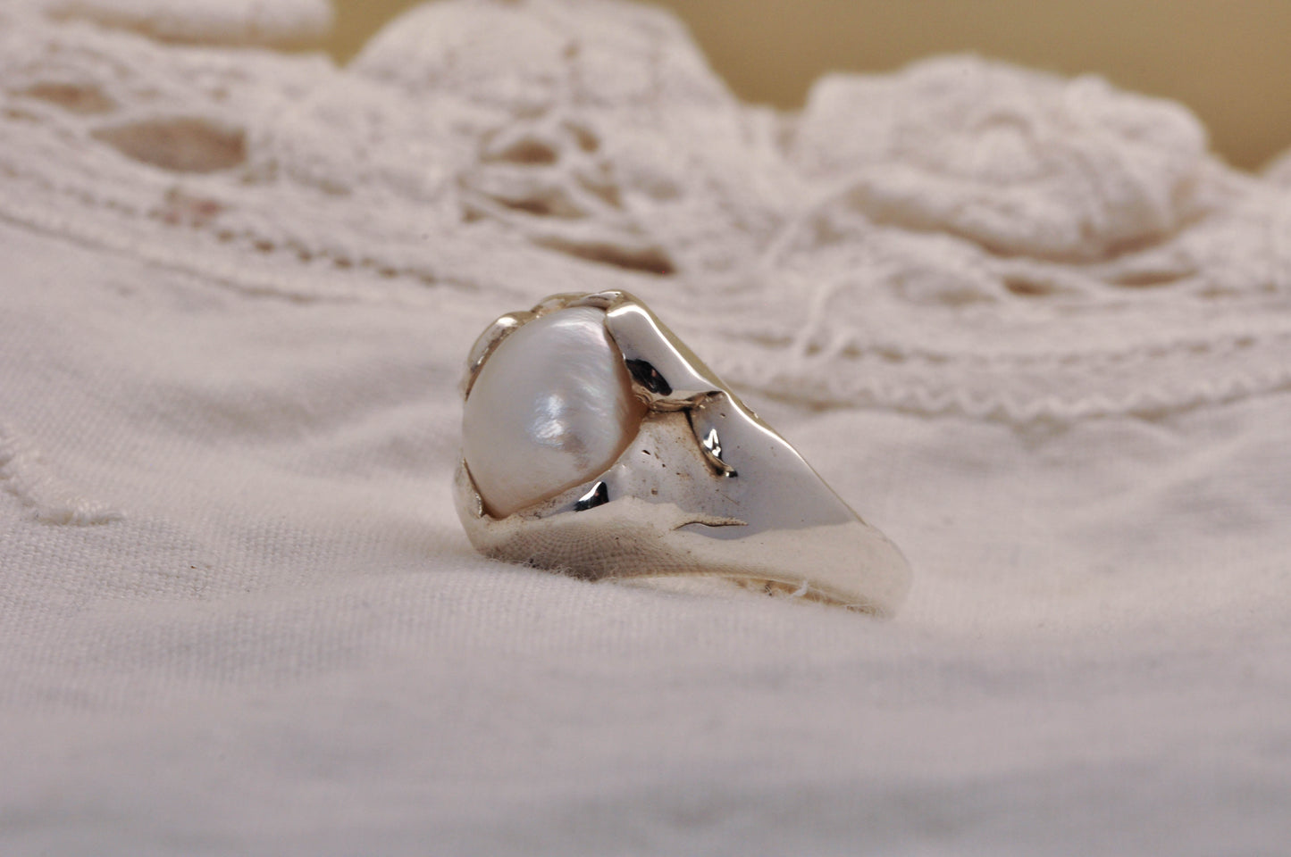 טבעת כסף PEARL