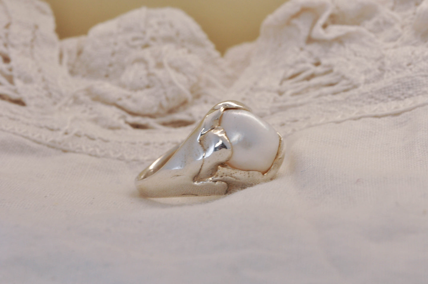 טבעת כסף PEARL